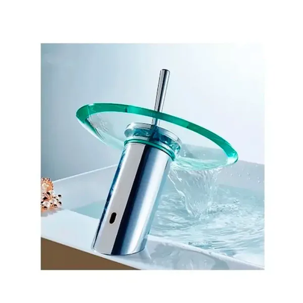 Griferia Vanitorio De Vidrio Cascada Acero Cromado 10 Cms - Imagen 5