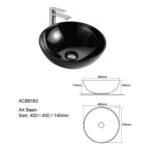 Lavamanos De Loza Negro Sobreponer Dechaus 40x14 Cms Acb183 - Imagen 4