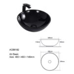 Lavamanos Sobreponer Dechaus Vitreous Black 40x14cm Acb8182 - Imagen 4
