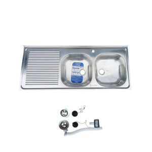 Lavaplatos Doble Acero Inoxidable 120x50cm Izquierdo