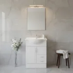 Mueble Vanitorio 63x50x90+ Espejo Biselado Blanco 60x80cms - Imagen 2