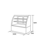 Vitrina Pastelera Refrigerada Curva 350 Lts 100x70 - Imagen 2