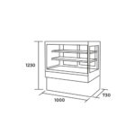 Vitrina Pastelera Recta 375 lts. 100x73x12.3 cm Maigas - Imagen 2