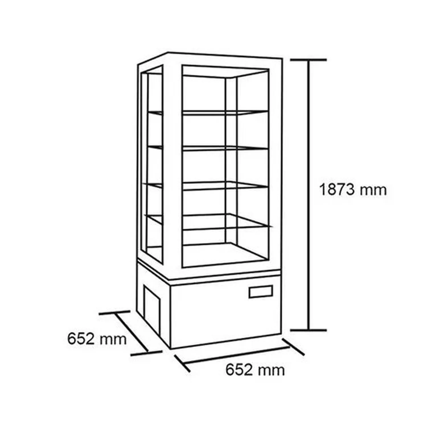 Vitrina Pastelera Vertical 400 Litros 187x65x65cm - Imagen 2