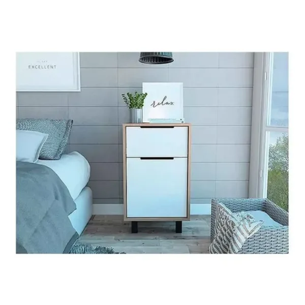 Velador Kaia Z-41 1puerta 1cajon 41x36x70cm Miel Blanco - Imagen 6