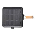 Sarten Grill Hierro Fundido Con Vaciador Y Asa Abatible