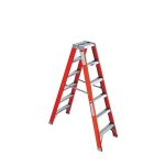 ESCALERA FIBRA VIDRIO TIJERA DOBLE ACCESO 6 PELDAÑOS