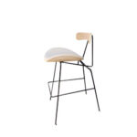 Silla Taburete Bar Dec Haus Madera-cuero-metal J8-37 Crema - Imagen 3