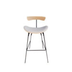 Silla Taburete Bar Dec Haus Madera-cuero-metal J8-37 Crema - Imagen 4
