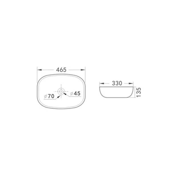 Lavamanos Sobreponer SLC895-BLACK OR WHITE / 46,5x33x13,5cm No Incluye Grifería - Imagen 4