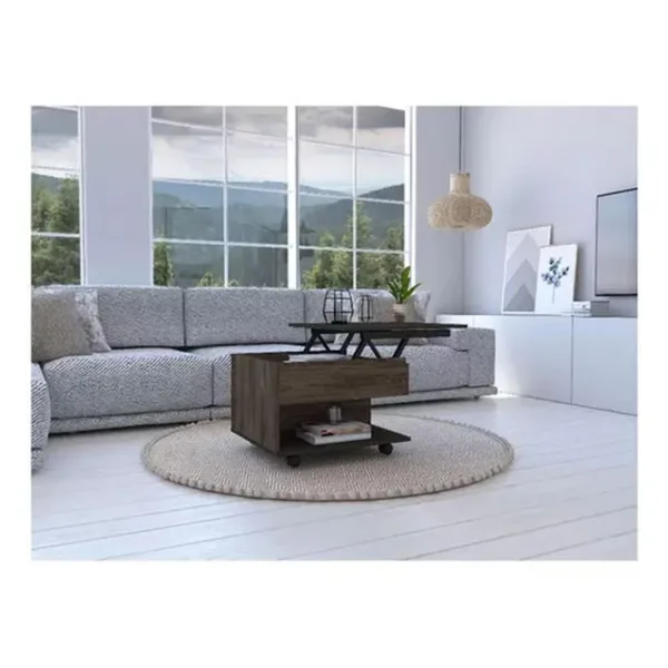 Mesa Centro Funcional 55x50x39-70 Cms Coñac-Wengue - Imagen 7