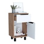 Velador Kaia Z-41 1puerta 1cajon 41x36x70cm Miel Blanco