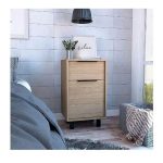 Velador Kaia Z-41 1puerta 1cajon 41x36x70cm Caramelo Wengue - Imagen 4