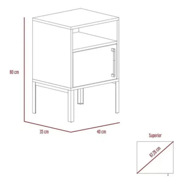Velador Soho S60 Bellota-madera Metal Mlb 7209 40x35x60 - Imagen 6