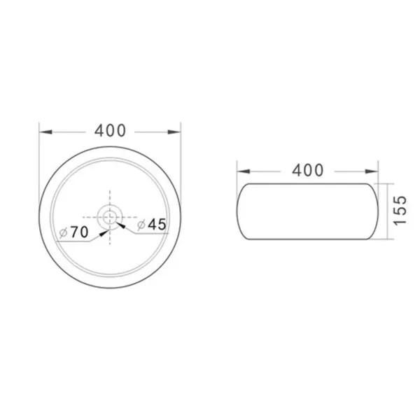 Lavamanos Sobreponer SLC822 Safiro / 40x40x15,5cm No incluye grifería - Imagen 4