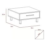 Mesa De Centro Kaia Wengue Miel Con Cajón 60x60x28 Mwm3813 - Imagen 2