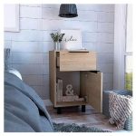 Velador Kaia Z-41 1puerta 1cajon 41x36x70cm Caramelo Wengue - Imagen 5