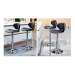 Silla Taburete Bar Dec Haus Metal-ecocuero 62-82 Cm J10-14 Negro - Imagen 3