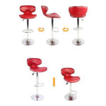Silla Taburete Bar Dec Haus Metal-ecocuero 62-82 Cm J10-14 Rojo - Imagen 3