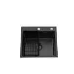 Lavaplatos Deluxe Domsa MDS5046-BLACK Sobre Cubierta / 50x46x21cm (Incluye Accesorios)