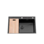 Lavaplatos Deluxe Domsa MDS7046-BLACK Sobre Cubierta / 70x46x22cm (Incluye Accesorios) - Imagen 2