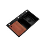 Lavaplatos Deluxe Domsa MDS7545A-BLACK-CON/L Sobre Cubierta / 75x46x20cm (Incluye Accesorios) - Imagen 2