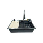 Lavaplatos Multifunción Cascada Negro Empotrar 75x45