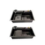 Lavaplatos Multifunción Cascada Negro Empotrar 75x45 - Imagen 4