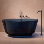 Tina Isla Resina transparente Azul 130x130x56 cms ARB1008