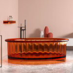 Tina Isla Resina transparente  Café 150x150x52 ARB2012
