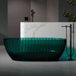 Tina Isla Resina transparente Verde Relieve