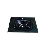 Lavamanos Cubierta Vidrio Templado Black 80x46 Cm - Imagen 3