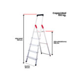 ESCALERA ALUMINIO TIJERA 5 PELDAÑOS MAGNA - Imagen 2