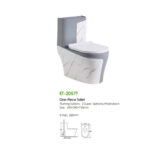 Wc one piece Gris-Blanco Mármol DEC-HAUS 2057T Descarga Piso 30 cms - Imagen 2