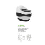 Wc one piece Pouf Relieve Bicolor Blanco-negro Descarga 30 cm 2090G Dechaus - Imagen 2