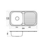 Lavaplatos empotrado 80 cm LAV-101811/SPE00 Tebisa - Imagen 2