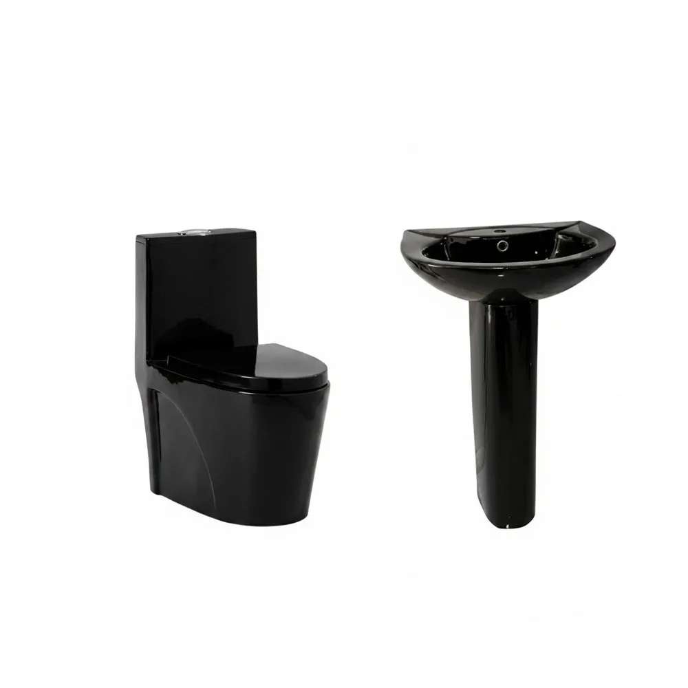 Sala-Baño-Negro-3-piezas-Wc-30cm-Lavamanos-Pedestal-nia-1 Sala Baño Negro 3 piezas Wc 30cm Lavamanos Pedestal - Imagen 1