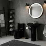 Sala Baño Negro 3 piezas Wc 30cm Lavamanos Pedestal - Imagen 2