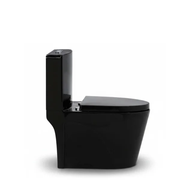 Wc one piece descarga 30 cms Black 3 Largo 69 cms - Imagen 3