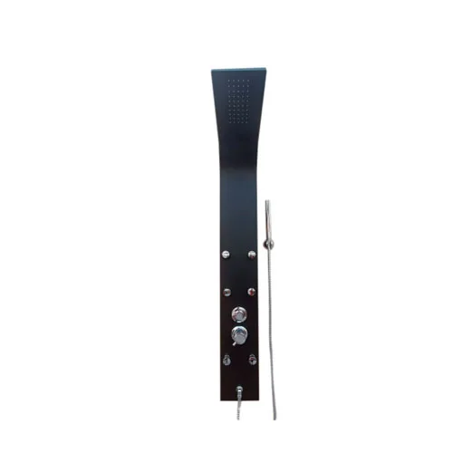columna-78804-1 Columna de Ducha Negro-Matte 6 Jets metalica Dechaus 7804 140x20x7 - Imagen 1