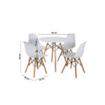 Comedor + 4 sillas Atrilsb III blanco M+Design - Imagen 2