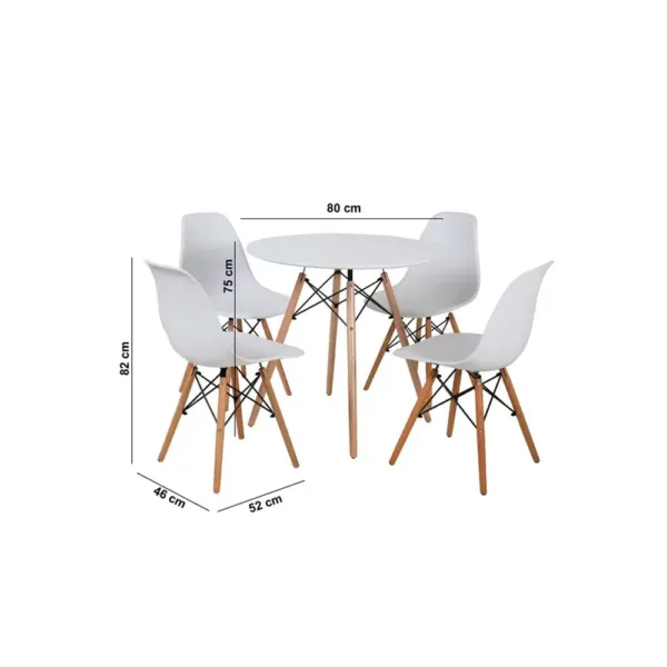 Comedor + 4 sillas Atrilsb III blanco M+Design - Imagen 2