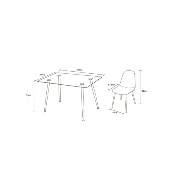 Comedor 4 sillas Cleto gris/negro M+Design - Imagen 4