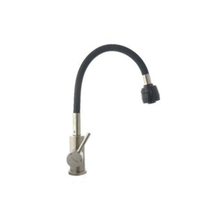 Monomando Lavaplato Gourmet Con Manguera Negra Y Rociador Negro Mate Piazza