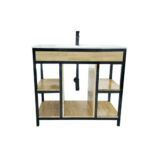 Vanitorio Rustico Fierro-Pino Finger y Loza 100x47x92 cms + Griferia - Imagen 3