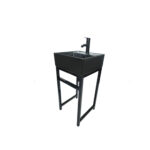 Vanitorio de Fierro y Loza Sobreponer NEGRO 41X41X85 cms + Griferia