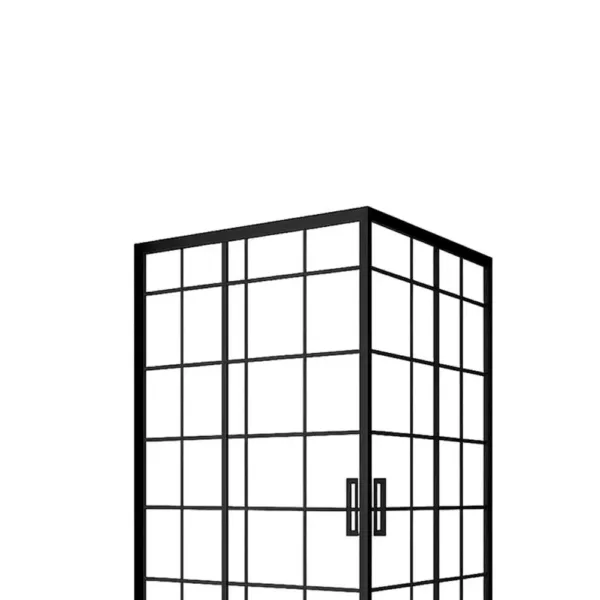 Mampara Shower Door 100x70x195 Cms Cuadrados Negros - Imagen 2
