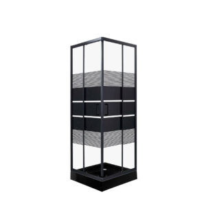 Mampara Shower Door Listado negro 70x70-cms y receptáculo