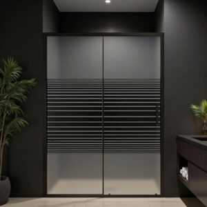 Mampara Ajustable 120-140x180cm Perfil/franjas Black