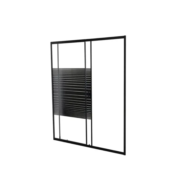 MAMPARA AJUSTABLE 120-140 X 185 CMS TRANSLUCIDO Y FRANJAS NEGRAS - Imagen 3
